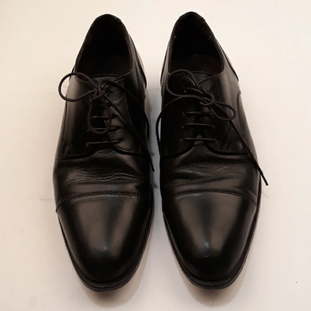 A TESTONI Basics Black Leather Lace Up Sz‎ 10 M Mens Dress Shoes